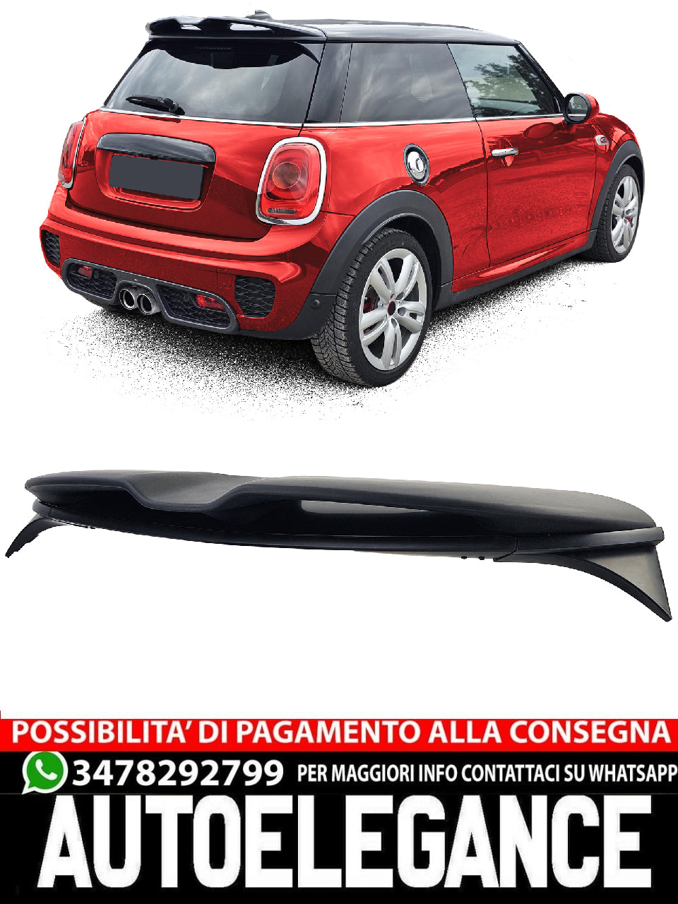 Spoiler posteriore tetto Performance completo per Mini One Cooper S F56 14-20