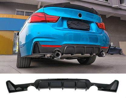 SPOILER POSTERIORE PER PARAURTI M DIFFUSORE BMW SERIE 4 F32 F33 F36 NERO LUCIDO