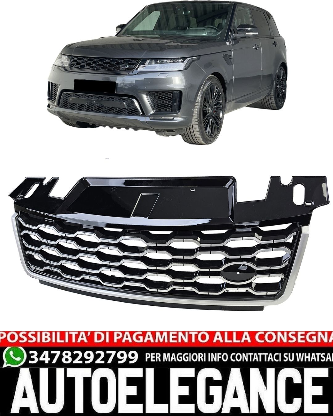 Griglia Performance Nero Argento per Range Rover Sport L494 2017-2022
