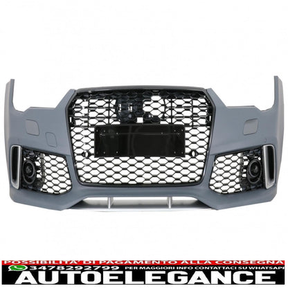 front bumper with additional spoiler in real carbon suitable for audi a7 4g facelift (2015-2018) rs7 design