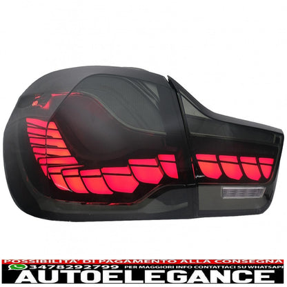 fanali posteriori oled adatti per bmw serie 4 f32 f33 f36 m4 f82 f83 (2013-03.2019) fumo rosso con luce di svolta sequenziale dinamica