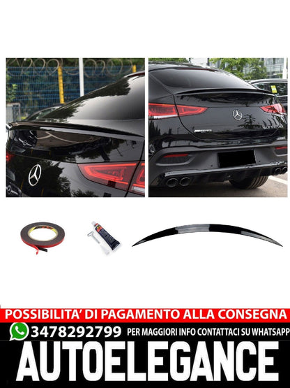 Adatto per Mercedes C167 GLE Coupé SPOILER POSTERIORE LIP NERO LUCIDO