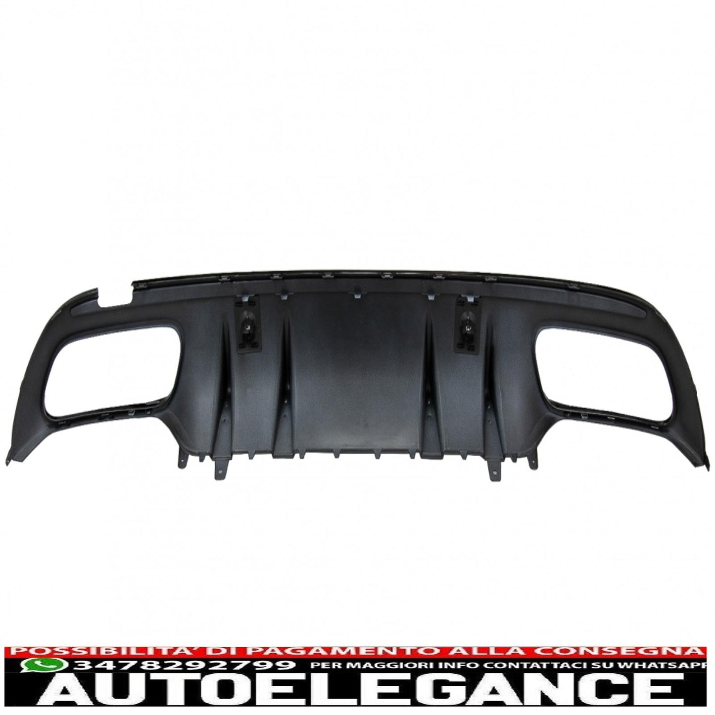 diffusore paraurti posteriore adatto per mercedes classe c w205 s205 (2014-2020) c63s design silver tips solo per amg sport line