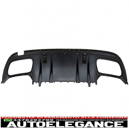 diffusore paraurti posteriore adatto per mercedes classe c w205 s205 (2014-2020) c63s design silver tips solo per amg sport line