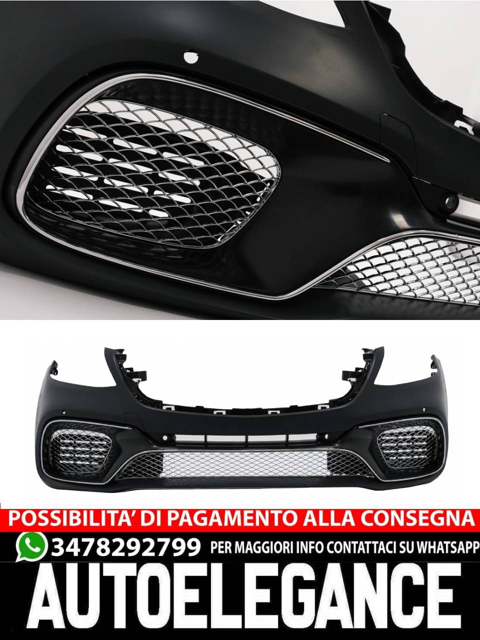 Paraurti anteriore adatto per Mercedes Classe S W222 Facelift (2017-2020)