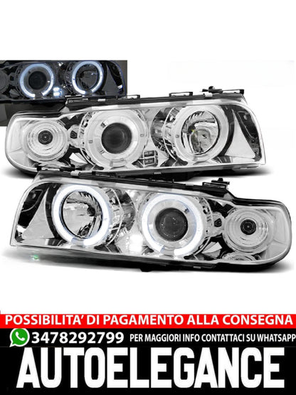 BLACK ANGEL EYES HEADLIGHTS SUITABLE FOR BMW E39 09.95-06.03 