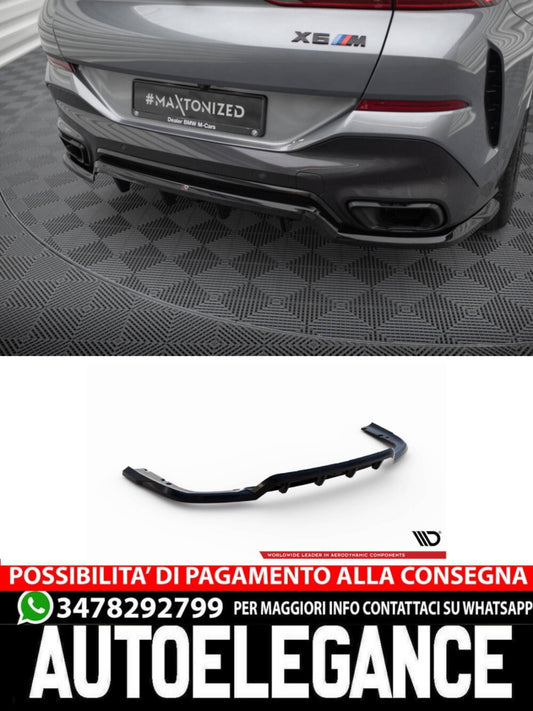 SPLITTER POSTERIORE CENTRALE (CON BARRE VERTICALI) compatibile per V.1 BMW X6 M-PACK G06 FACELIFT