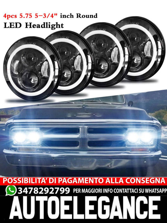 4pcs 5.75 5-3/4"inch Round LED Headlights for Chevy GMC Corvette C1 C2 1963-1982 