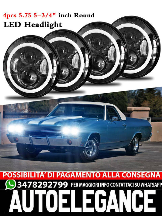 4PCS 5-3/4 5.75Inch Round LED Headlight Hi/Lo DRL For Chevy El Camino1964-1970 