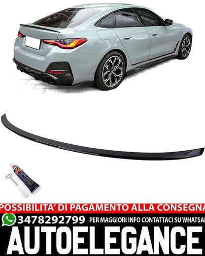 SPOILER POSTERIORE ADATTO PER BMW SERIE 4 F26 GRAN COUPE LOOK NERO LUCIDO