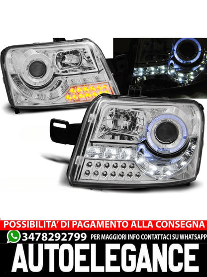 HEADLIGHTS SUITABLE FOR FIAT PANDA 03-12 CHROME DAYTIME LIGHT 