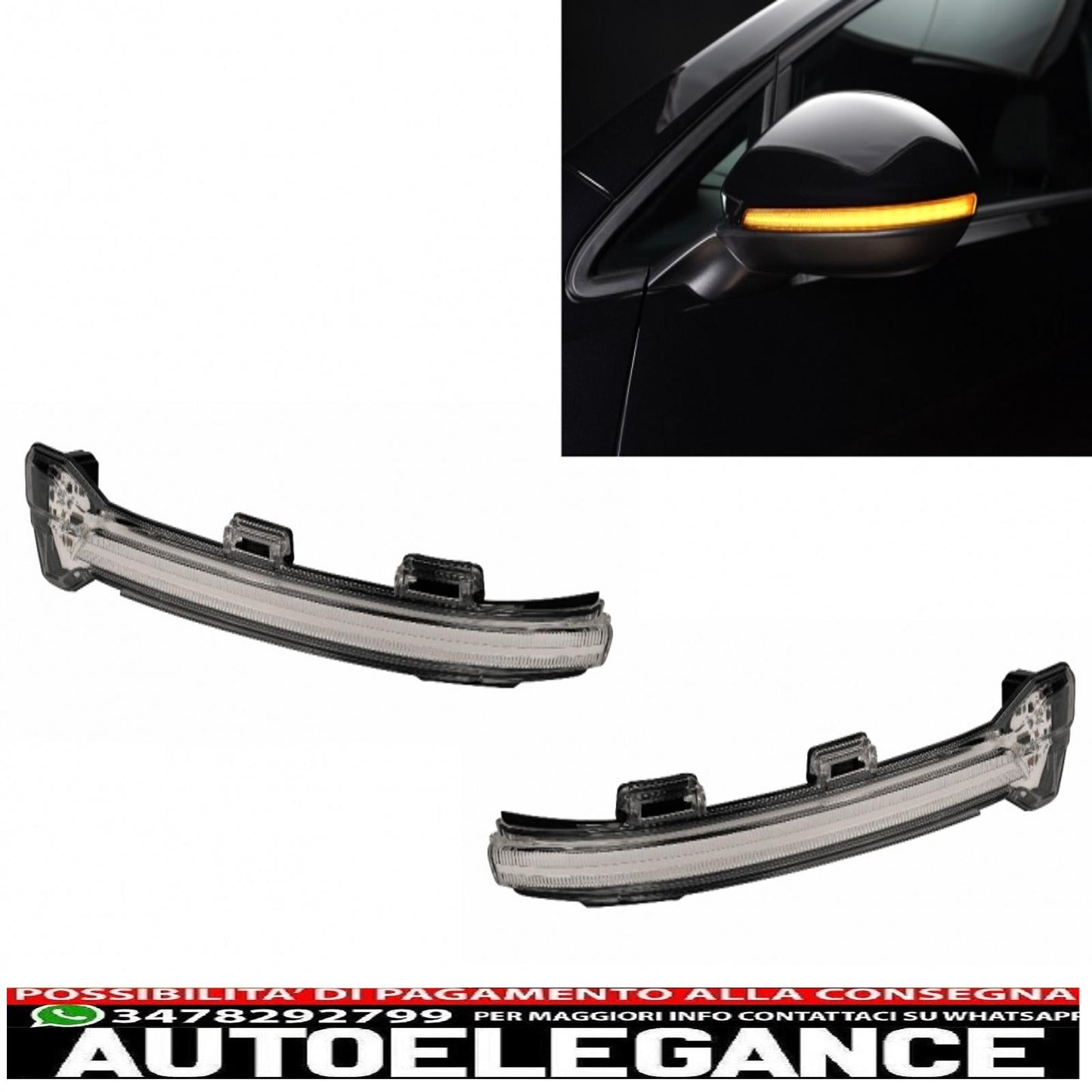 osram dynamic full led ledriving mirror indicators suitable for vw golf 7 &amp; 7.5 (08/2012-) vw touran ii (05/2015-) lamando (2014 -2019) black edition 