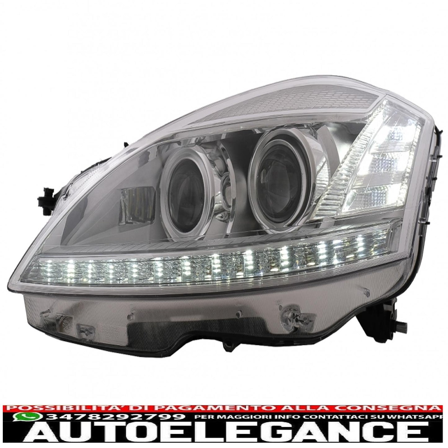 led headlights suitable for mercedes s class w221 (2005-2009) restyling look left 