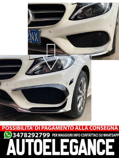 FRONT SPOILER AERO FLAPS SUITABLE FOR MERCEDES W205 C-CLASS AMG LINE 