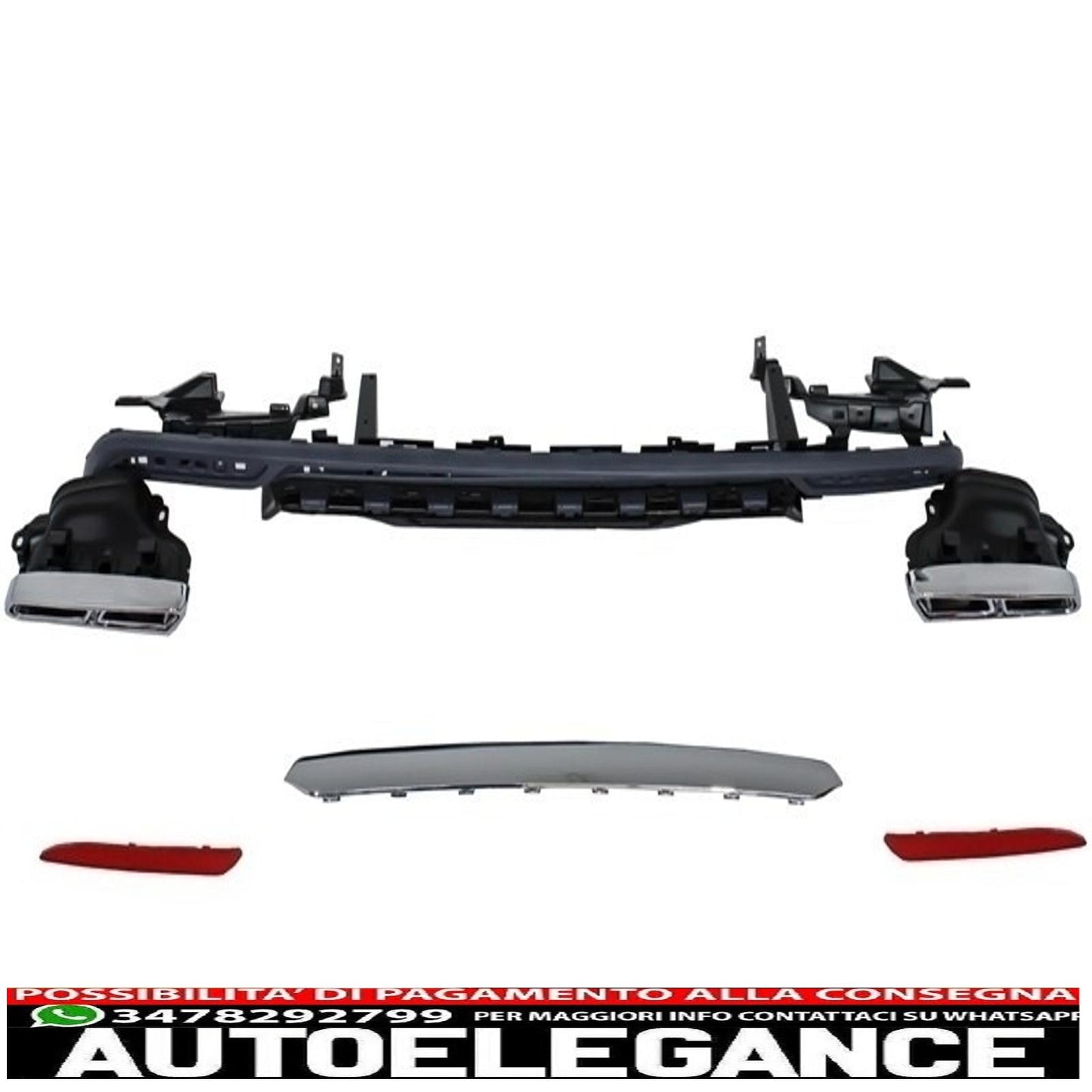 Air Diffuser Exhaust Muffler Tips Fit For Mercedes S Class W222 Sport Line Package (2013-06.2017) S65 Design