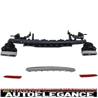 Air Diffuser Exhaust Muffler Tips Fit For Mercedes S Class W222 Sport Line Package (2013-06.2017) S65 Design