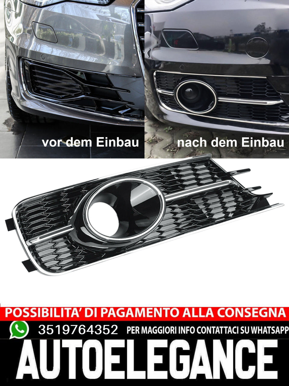 Griglia di ventilazione VA adatta per Audi A6 C7 Sport Look da Facelift 14