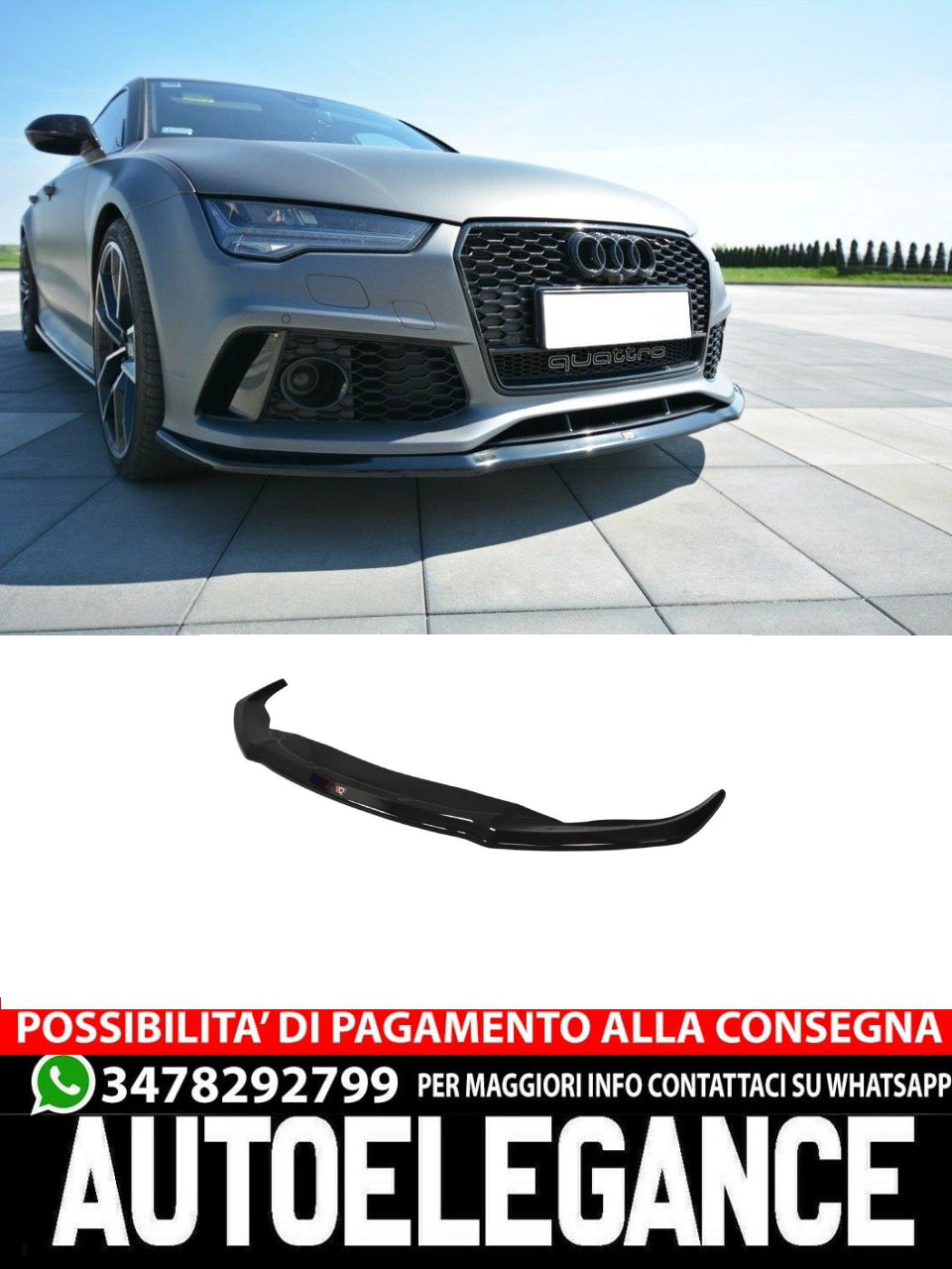 SPLITTER ANTERIORE adatto per V.2 AUDI RS7 C7 FL (2014-2017)