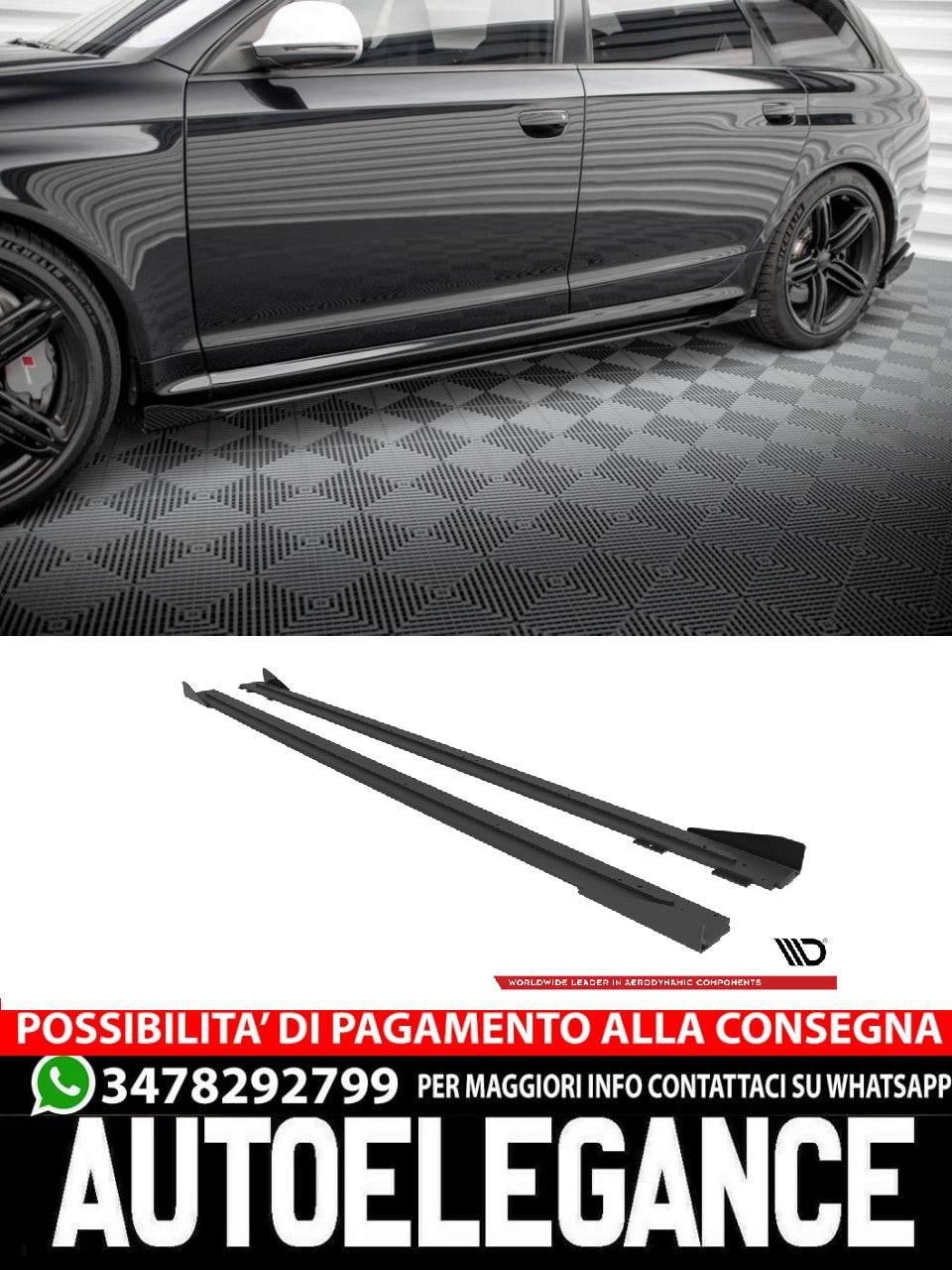 STREET PRO MINIGONNE LATERALI + FLAP ADATTE PER  AUDI RS6 AVANT C6 2007 - 2010