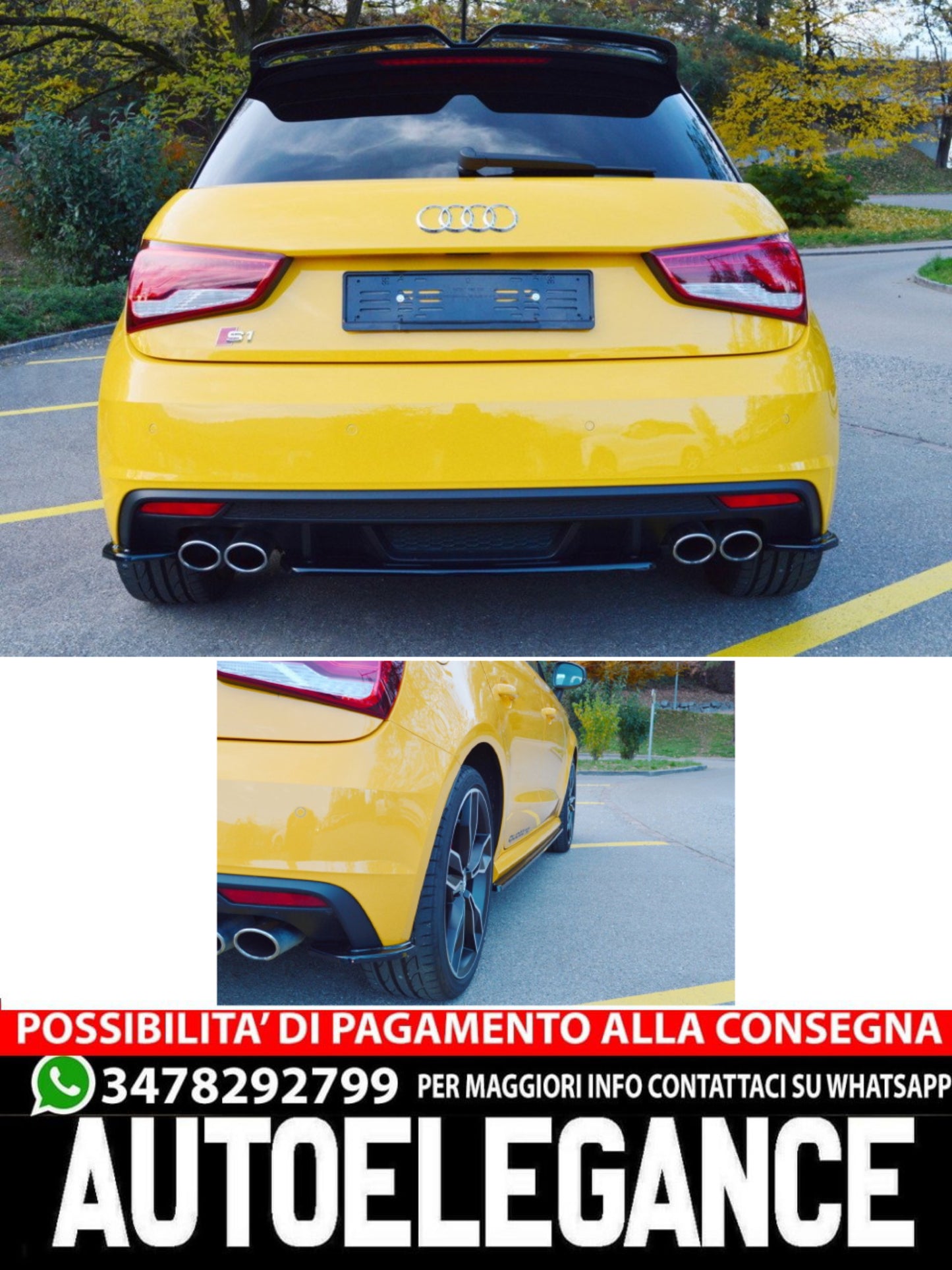 SPLITTER LATERALI POSTERIORI adatto per AUDI S1 8X (2014-2018)