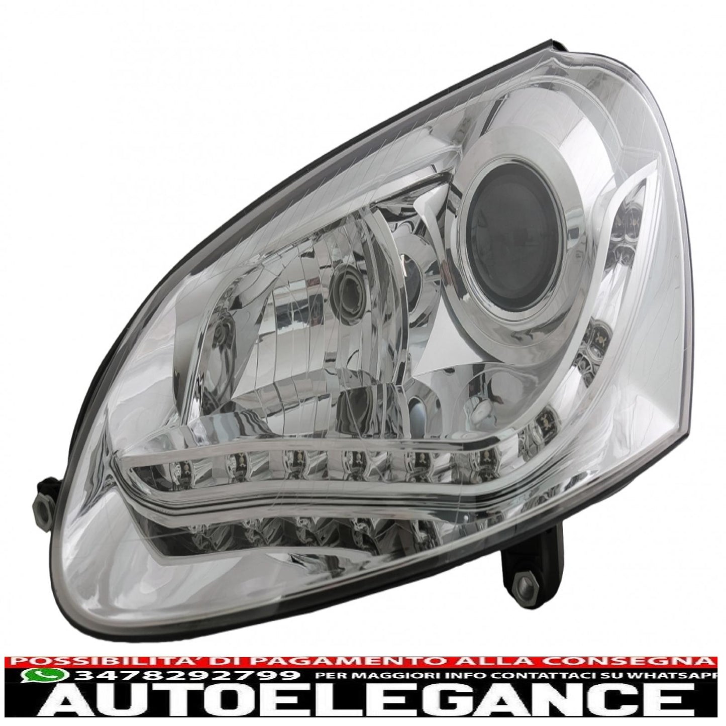 Xenon headlights suitable for vw golf 5 v jetta iii (2003-2009) chrome right hand drive 