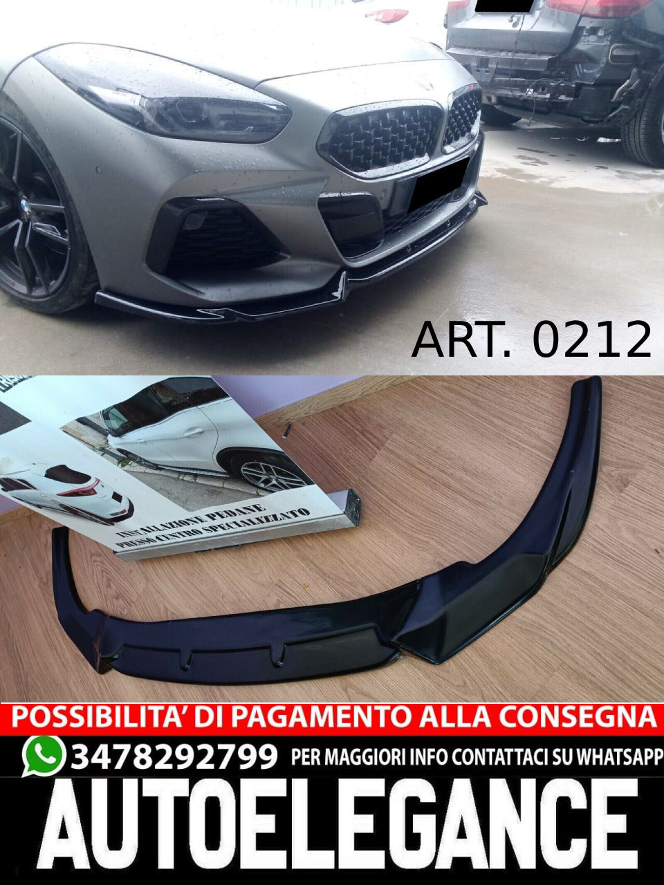 FRONT SPLITTER SUITABLE FOR BMW Z4 G29 2018+ M LOOK SPORT GLOSSY BLACK