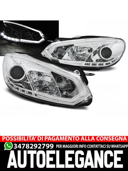 TUBO FARI DRL CROMATO per VW GOLF 6 10.08-12