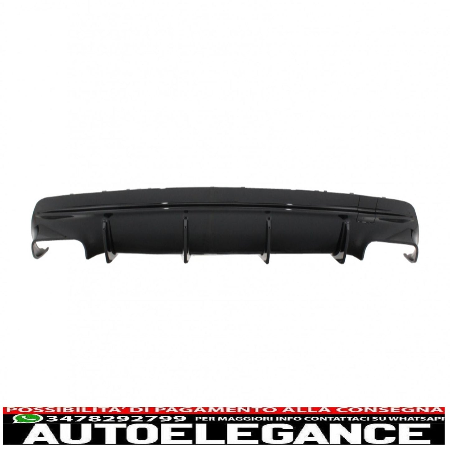 Diffusore d'aria per paraurti posteriore con terminali di scarico adatti per Mercedes Cla W117 X117 Shooting Brake (2013-2018) Facelift Cla45 Look Nero