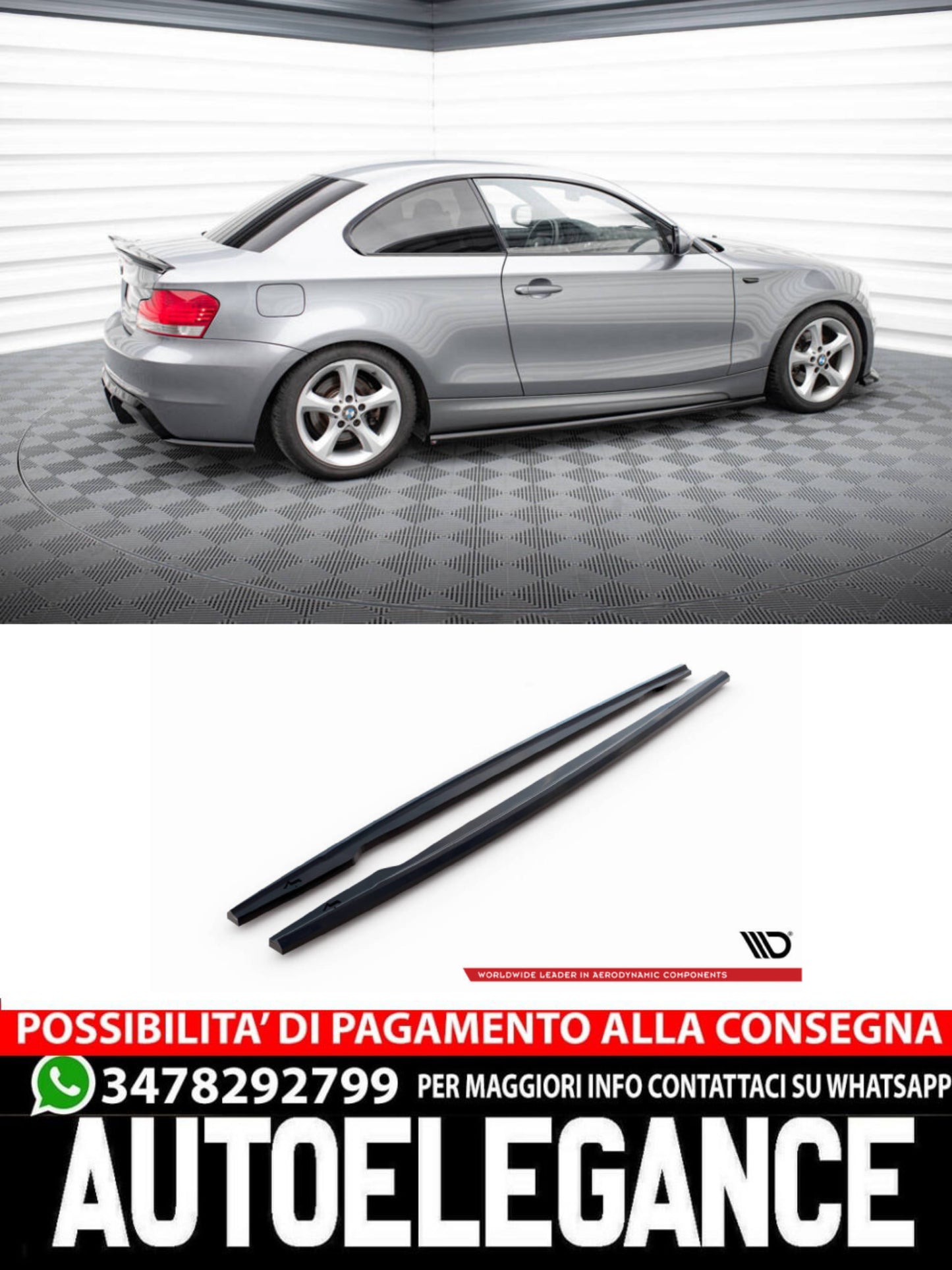 MINIGONNE LATERALI ADATTE PER BMW 1 M-PACK E82  (2007 - 2011)