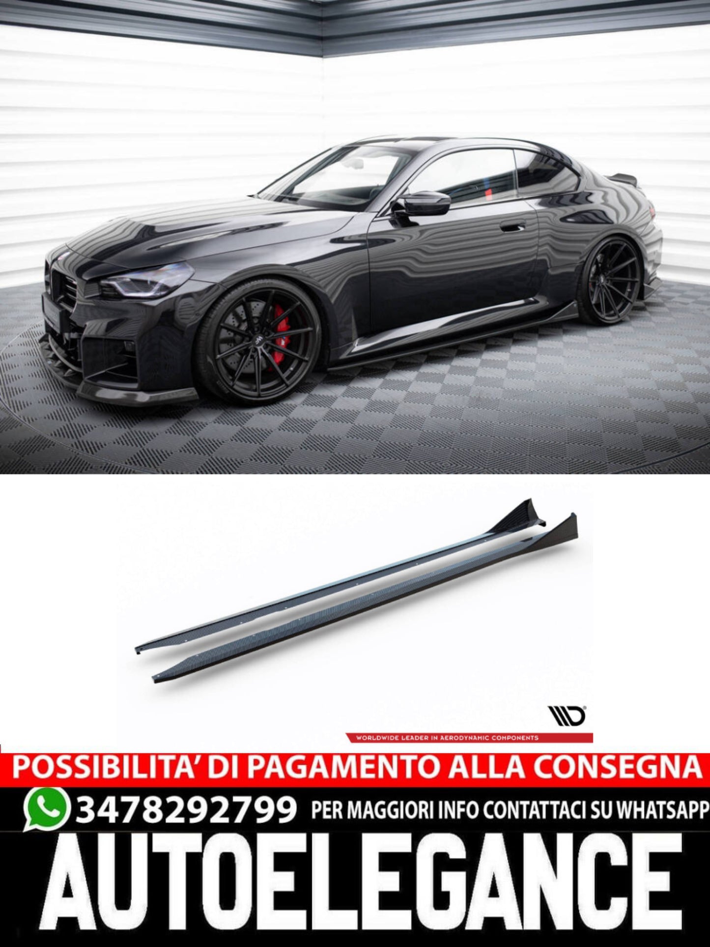 MINIGONNE LATERALI CARBONIO ADATTE PER BMW M2 G87  (2023 - )
