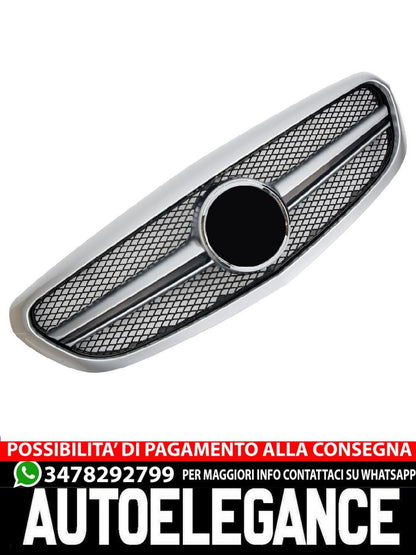 Griglia sportiva per Mercedes W205 CLASSIC C 2014-2018 C63 AMG LOOK SILVER