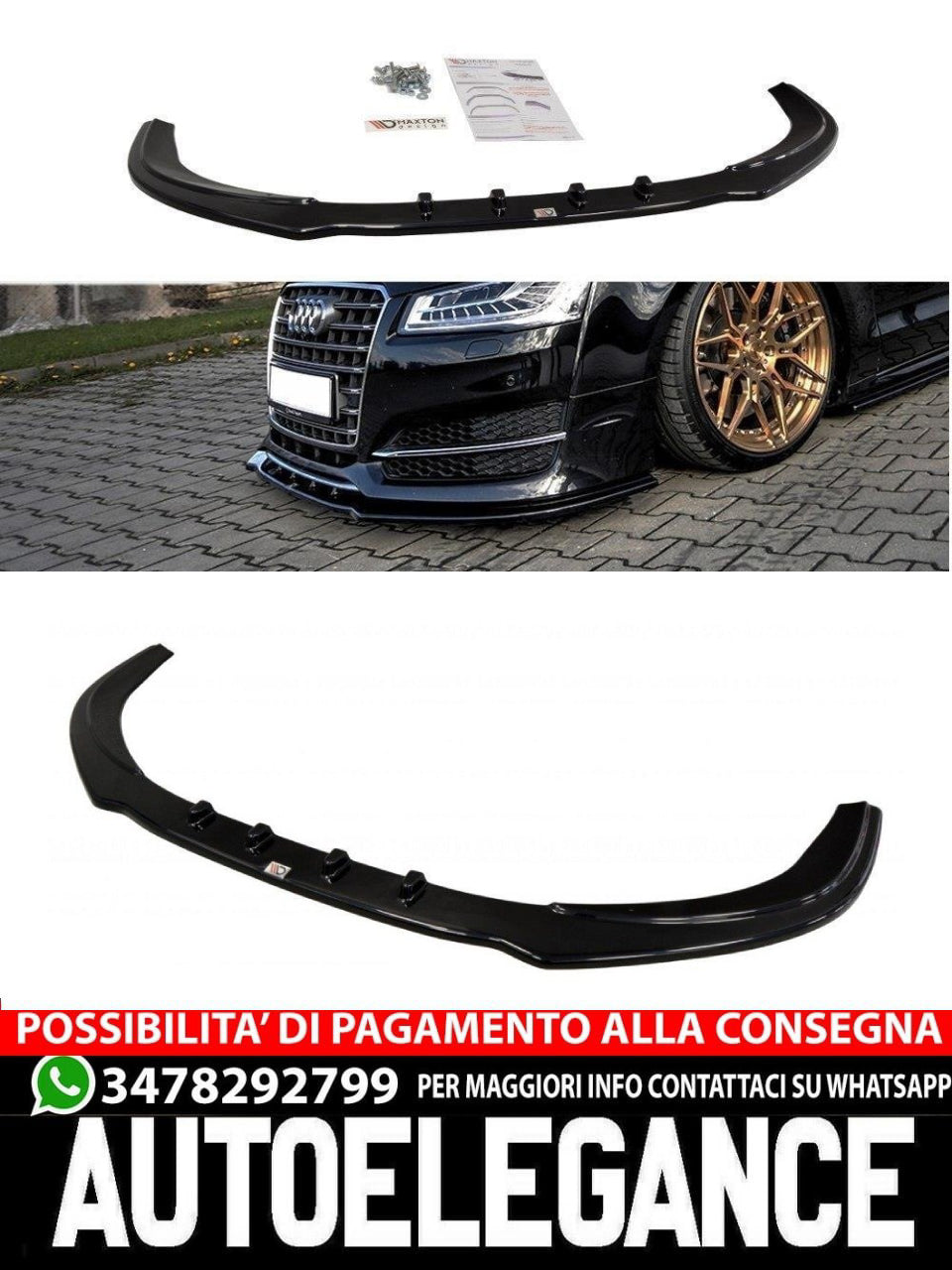 SPLITTER ANTERIORE adatto compatibile per V.1 AUDI S8 D4 FL ( 2013- )