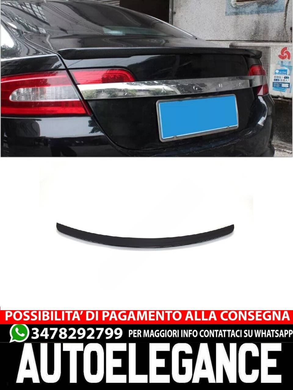 Spoiler adatto per Jaguar XF 2009-2015 in Abs NERO LUCIDO