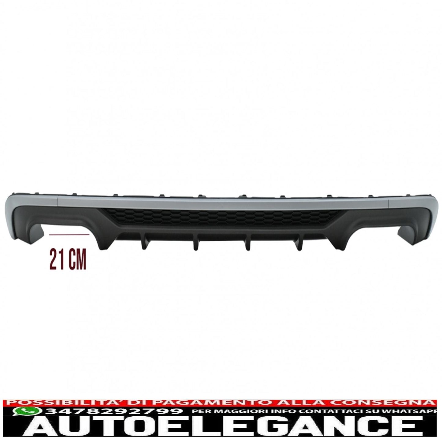 Diffusore a mantovana per paraurti posteriore con sistema di scarico nero adatto per audi a3 8v restyling hatchback sportback (2016-2019) paraurti standard (se) s3 design