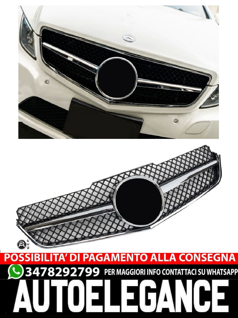 Sports grille for Mercedes W207 COUPE black chrome AMG 2007-2014 