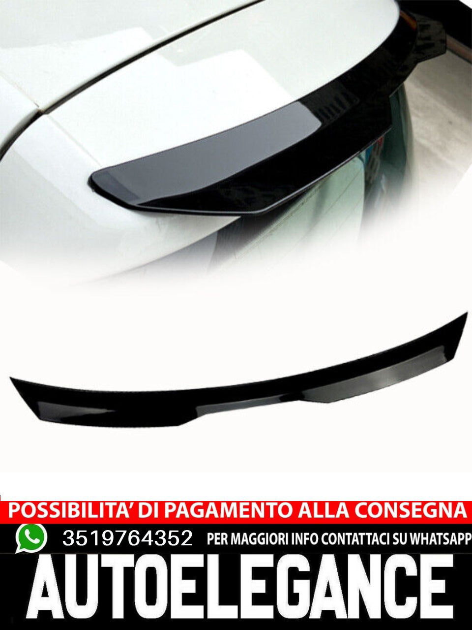 SPOILER SUITABLE FOR VW Golf 6 R GLOSSY BLACK LOOK SPORTY DESIGN BLACK 
