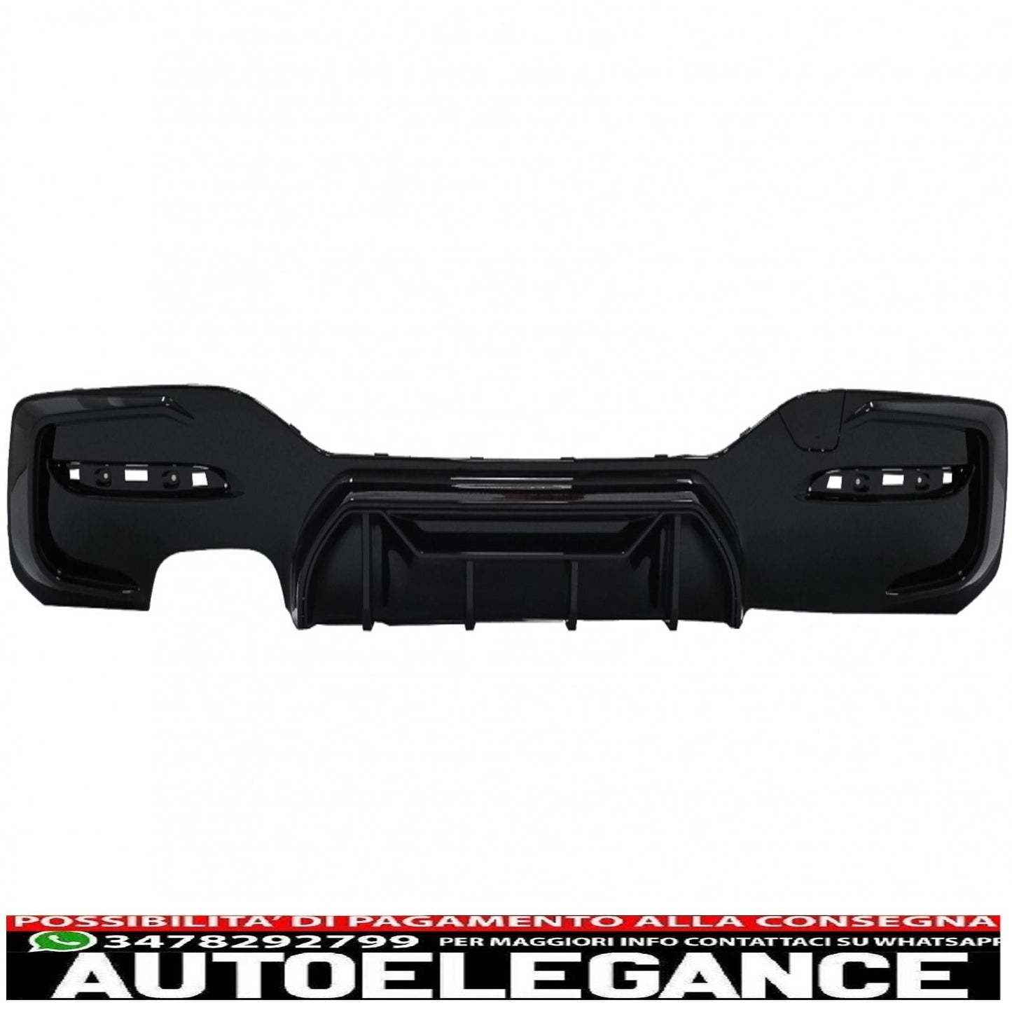 spoiler paraurti posteriore mantovana diffusore sinistro doppia uscita adatto per bmw serie 1 f20 f21 lci (2015-2019) pianoforte nero design da competizione