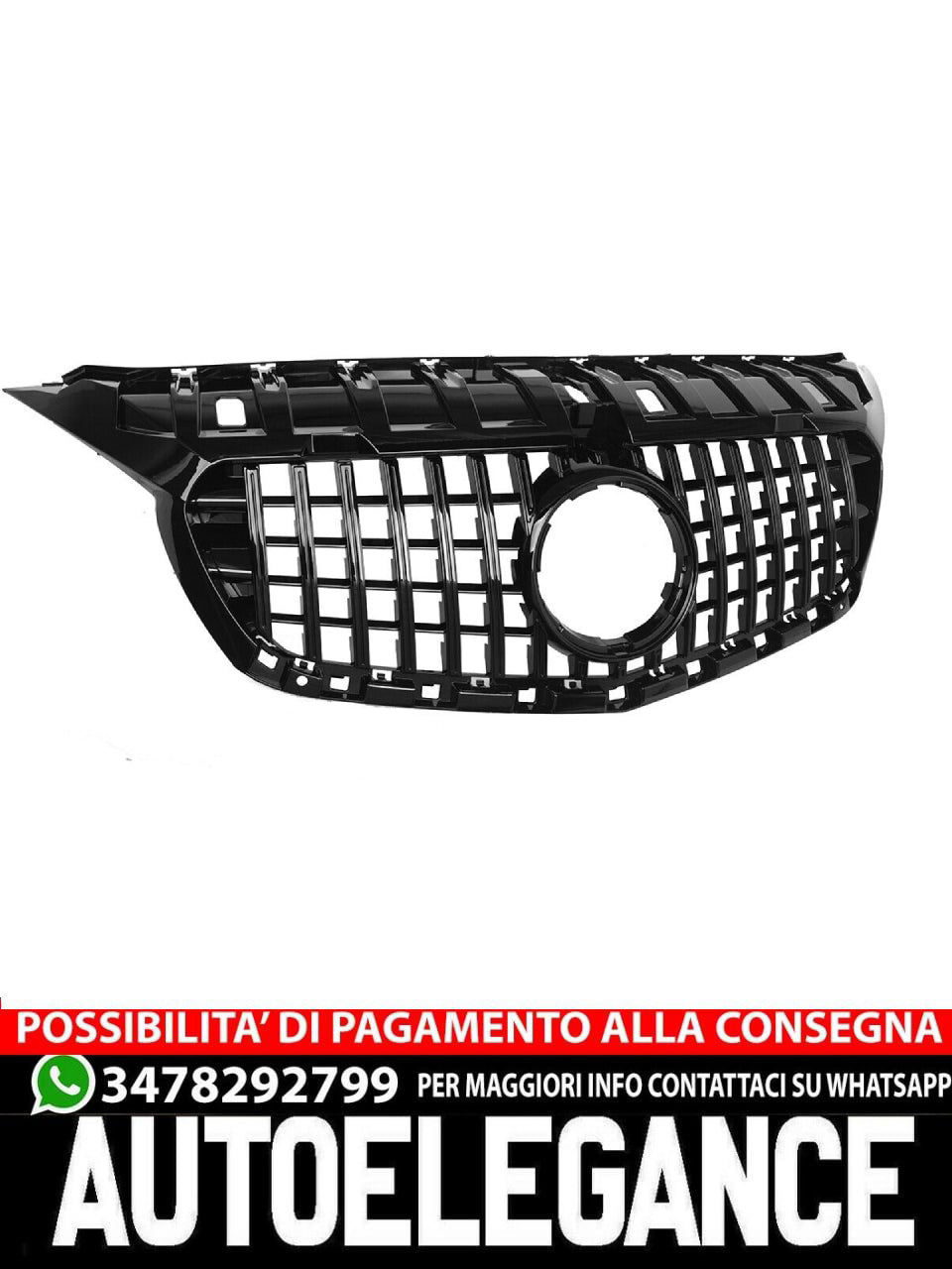 GRIGLIA GT Panamericana adatto per Mercedes CITAN W415 alto lucido nero