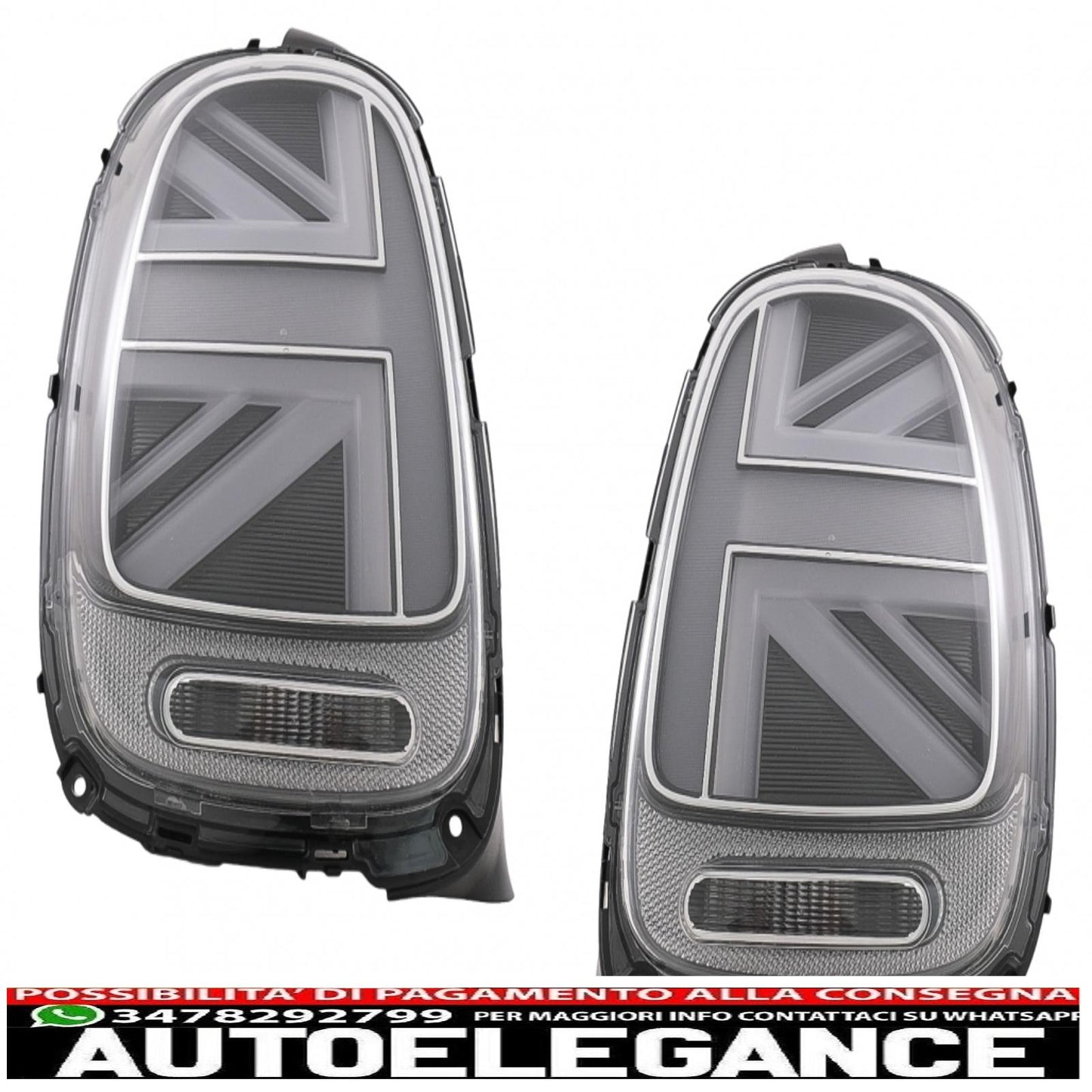 Rear lights suitable for mini one f55 f56 f57 3d 5d cabriolet (2014-2018) JCW design silver