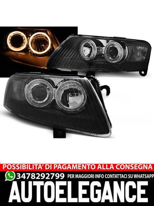 FARI ANTERIORI ANGEL EYES NERO per AUDI A6 C6 04.04-08