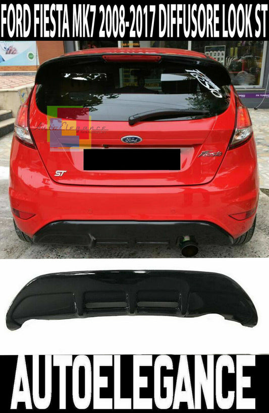 UNDER BUMPER FORD FIESTA MK7 08-17 DIFFUSER ABS GLOSS BLACK DAM EXTRACTOR 