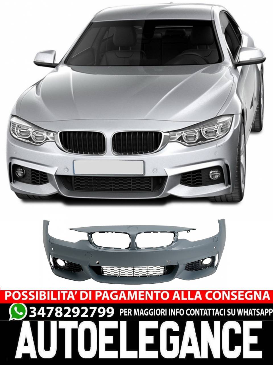 Front Bumper Suitable for BMW 4 Series F32 F33 F36 (2013-2017) M Tech Design 