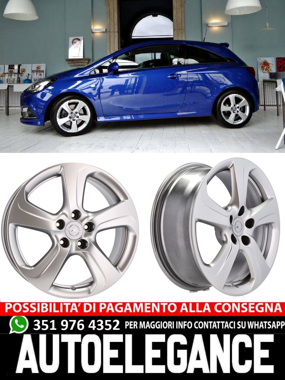 CERCHI CERCHIO IN LEGA 17" Adatto per ALFA ROMEO CADILLAC CHEVROLET FIAT JEEP OPEL SAAB