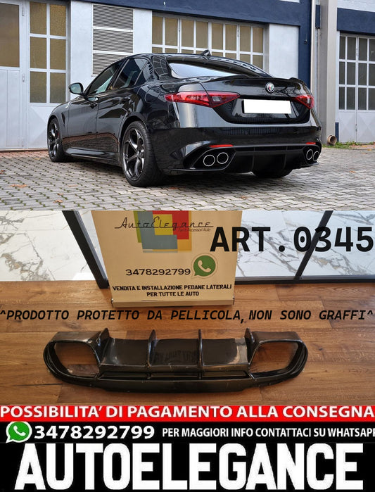 ART. 0345 DIFFUSORE GIULIA 2016-2021 STANDARD LOOK QUADRIFOGLIO NERO LUCIDO