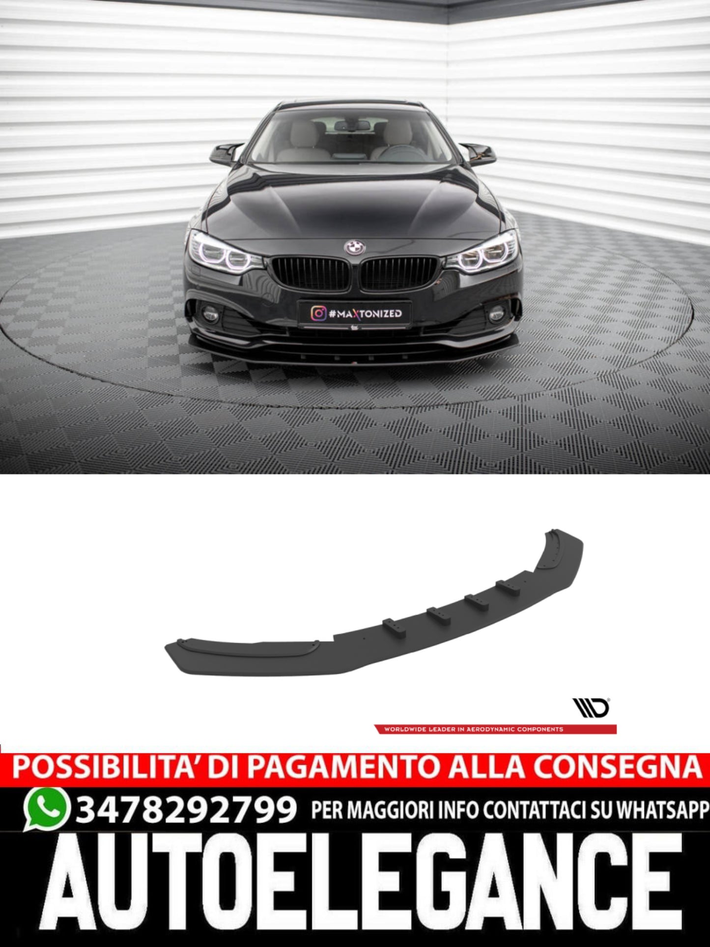 SPLITTER ANTERIORE STREET PRO compatibile per BMW 4 GRAN COUPÉ F36  2014-2017