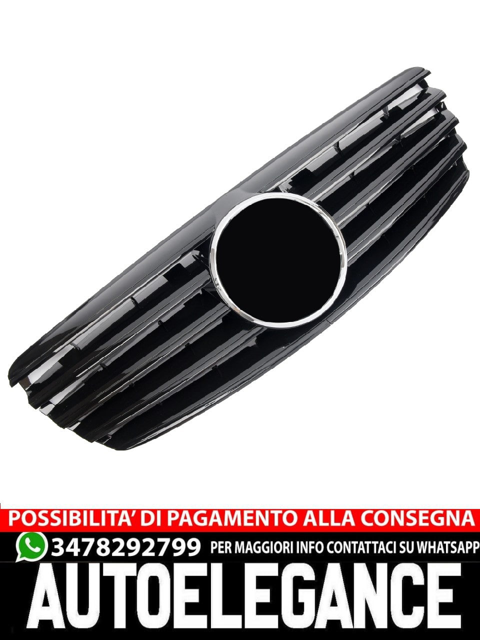 Griglia sportiva per Mercedes W211 S211 E 2002-2006 nero lucido AMG LOOK
