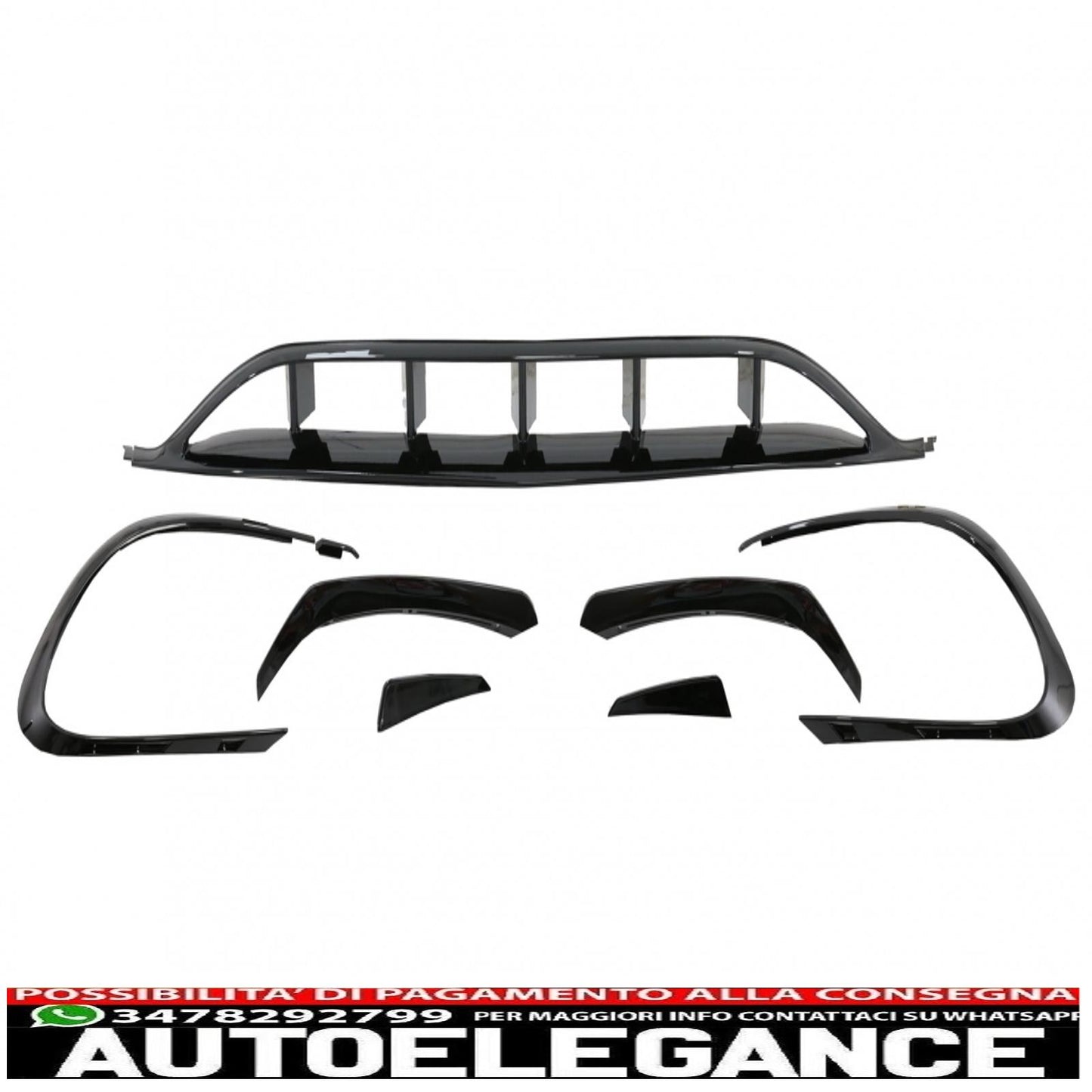 Front bumper splitter fins aerodynamic conversion kit suitable for mercedes cla w117 facelift (2016-2018) cla45 design canard piano black