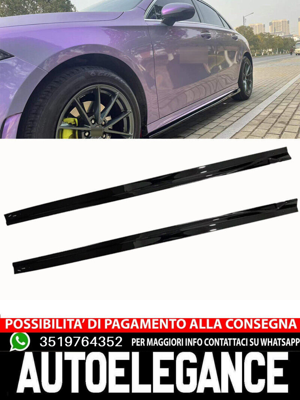 Side skirts suitable for Mercedes A-Class W177 sedan AMG Line A35 A45S 