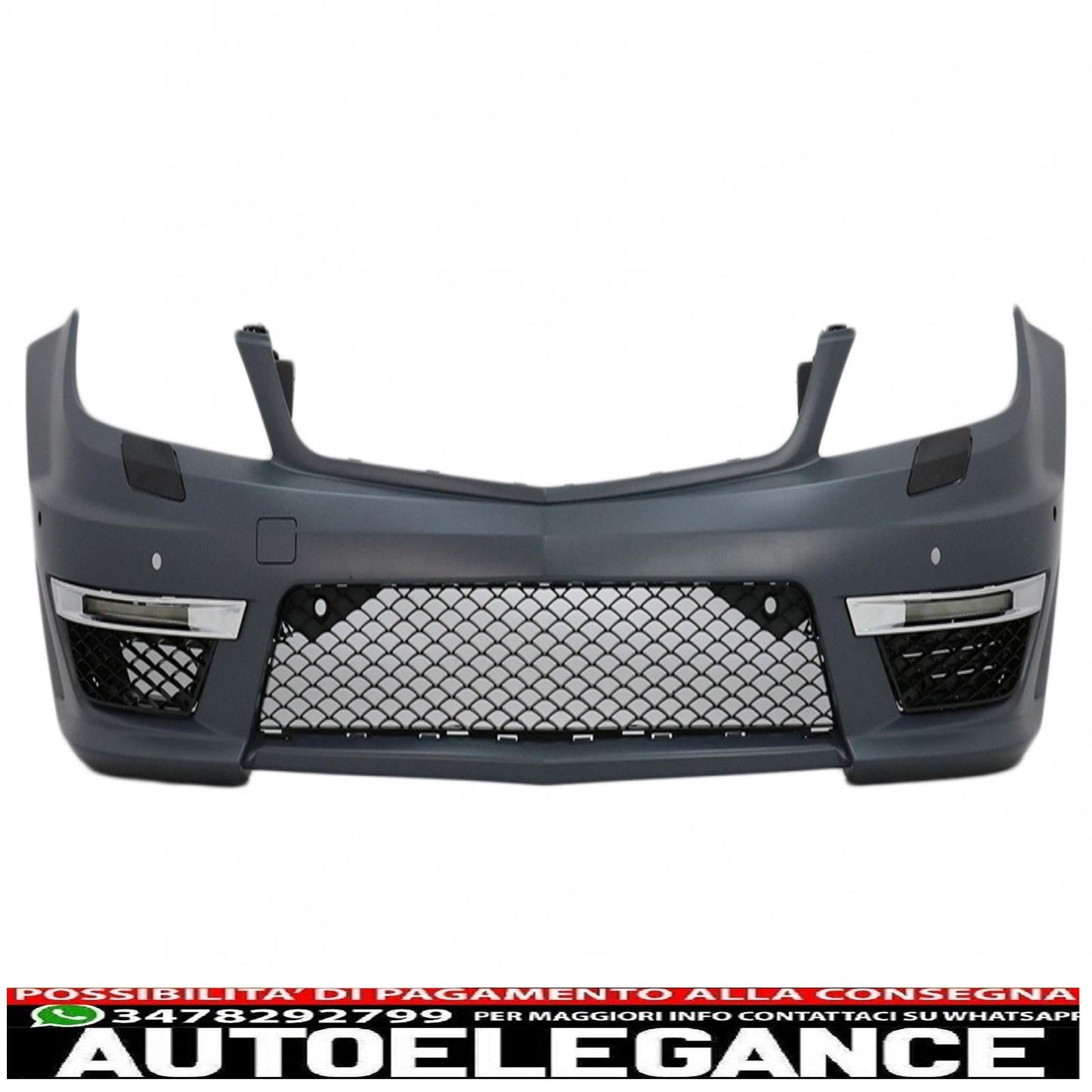 body kit with piano black front grille suitable for mercedes c-class w204 (2007-2014) restyling c63 gt-r design panamericana 