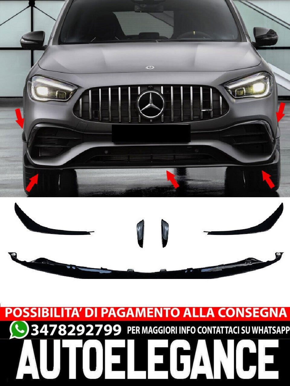 SPOILER FLAPS SPOILER suitable for Mercedes GLA H247 with AMG equipment 